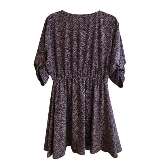 TIENS Ecoute Dress Elastic Waist, Dolman Sleeves, Estimated sz 8/10 Navy Brown - Picture 6 of 12